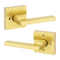 Kwikset 730HFLSQT-4 Halifax Lever with Square Rose Privacy Door Lock with 6AL Latch and RCS Strike Satin Brass Finish - color: Satin Brass, size: 1 Pack