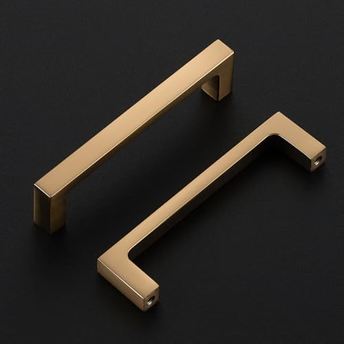 Ravinte Champagne Bronze Kitchen Cabinet Solid Handles,3-3/4 Inch,5 Pack - color: Champagne Bronze, size: 3-3/4 Inches Hole Center
