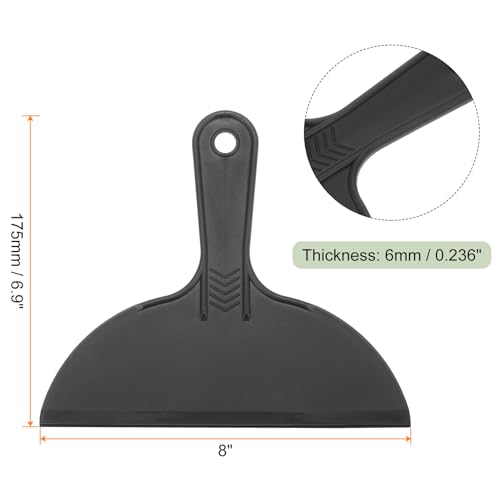 HARFINGTON 5pcs Putty Scraper 8" Width 6mm Thin Flexible Plastic Putty Knives for Taping Drywall Spreading Painting Wall Scratching - color: Black, size: 8"