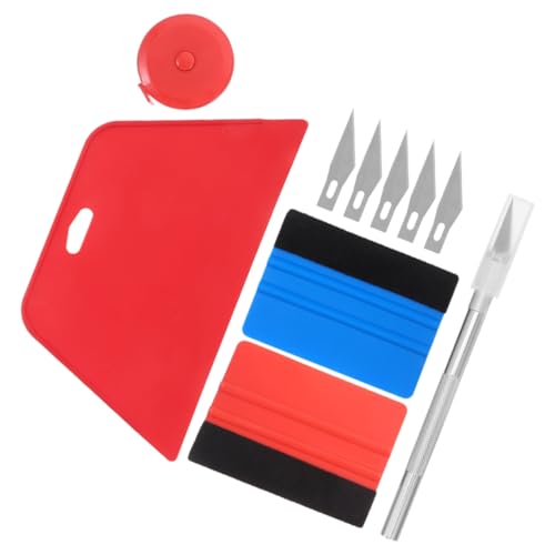 Holibanna Wallpaper Smoothing Tool Kit Peel and Stick Wallpaper Squeegee Set with Scraper Tape Measure Carving Cutter and 5 Refills for Installation and Car Film