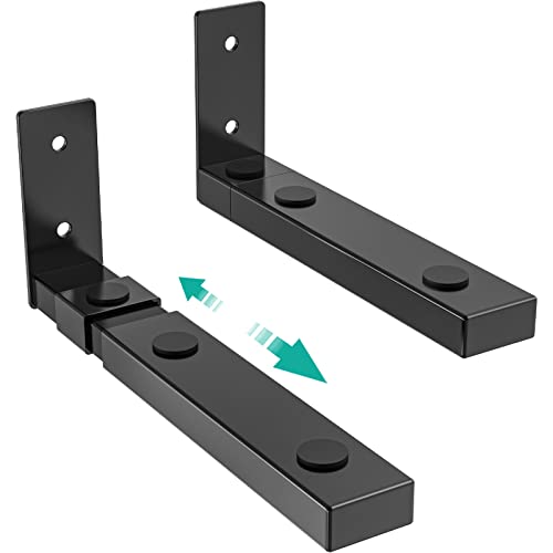WALI Center Channel Speaker Wall Mount, Universal Soundbar Wall Mount Bracket Hold up to 30 lbs, Arms Extend Adjustment from 7 to 11.5 inch (SLK201), Black - size: 7 to 11.5 inch