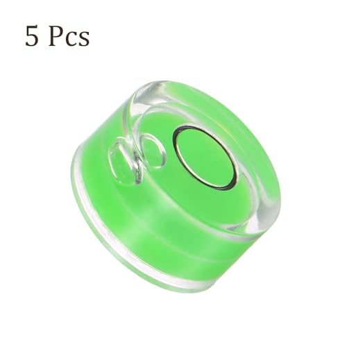5pcs Small Circular Bubble Spirit Levels - [12mm Diameter 6mm Thickness] Mini Round RV Level Leveling Tools for Travel Trailer Turntable Camera, Green - color: Green, size: 12mm x 6mm