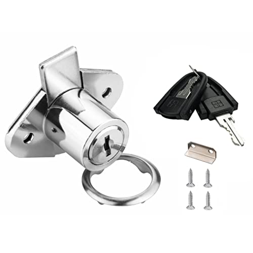 XIEHE 801 Office Furniture Desk Drawer Lock Cabinet Door Locker with Keys 7/8 in. Outside Diameter (1 Pack, Chrome, keyed different1) - color: Chrome, 1PACK, size: 801 Keyed Different