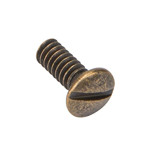 Henne Bery 3/8" Long 6-32 Thread, Oval Head Milled Slot Replacement Wall Plate Screws, 50 Pack, Antique Brass - color: Antique Brass, size: 3/8",50 Pack
