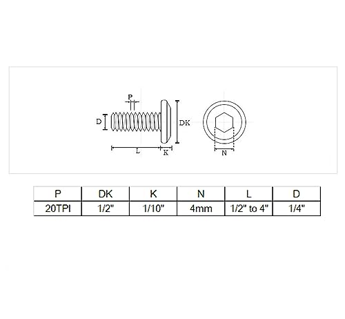 cSeao 10pcs 1/4"-20 x 3-1/2" Flat Head Allen Head Joint Conecting Bolts Socket Cap Screws for Furniture Table 304 Stainless Steel - size: 1/4"-20 x 3-1/2" 10pcs