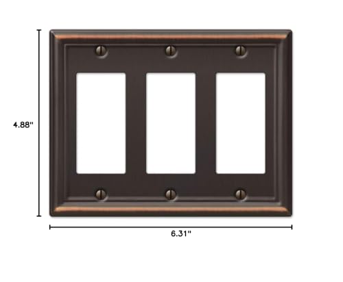 Amerelle 149RRRDB Chelsea Wallplate, 3 Rocker, Steel, Aged Bronze, 1-Pack - color: Aged Bronze, size: 3 Rocker-GFCI