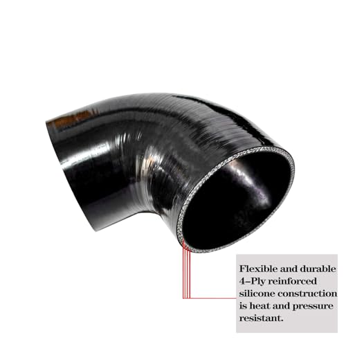ID 3.5 inch 90 Degree Silicone Elbow Coupler Hose 4" Leg Length - color: Black 90, size: ID: 3.5" (89mm)