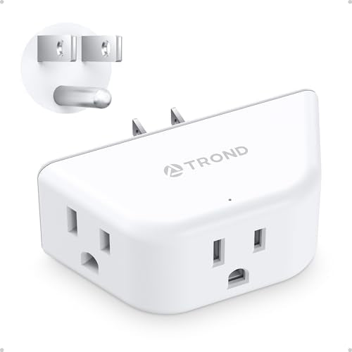 TROND Outlet Extender, 3 Way Angled Outlet Splitter for Bathroom Kitchen - color: White, size: 3AC-3 Prong Plug, 1 Pack
