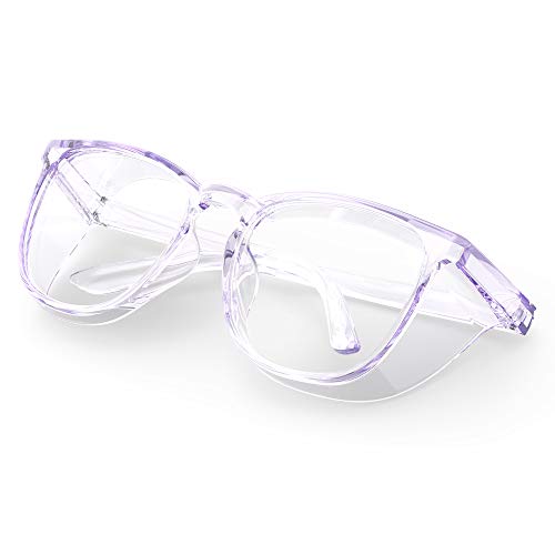 MORK&SUKY Safety Glasses, Stylish Goggles With No Fog Lense, Alternatives To Regular Protective Eyewear For Lab and Nursing. - color: Purple