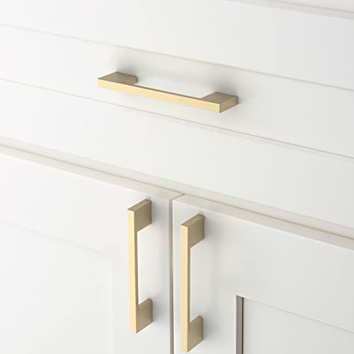 Amerdeco 10 Pack Brushed Brass Cabinet Pulls 3-3/4 Inch(96MM) Hole Centers Kitchen Cabinet Handles Cabinet Hardware Kitchen Handles for Cabinets Cupboard Handles Drawer Pulls ZH0006-2008… - color: Brushed Brass, size: 3-3/4"/96MM Hole Center, style: 10 Pa