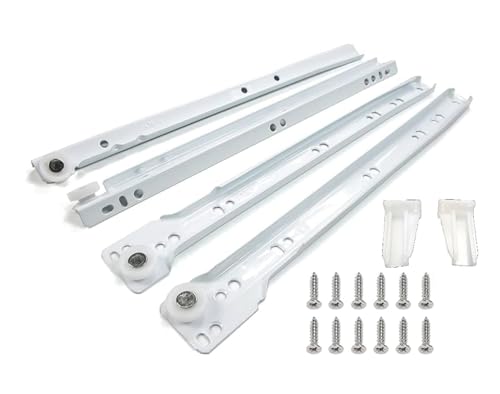 12 Inch Euro Slides, Pack of 2, for Face-Frame and Frameless Cabinets. 75lbs Capacity Cold Rolled Steel, Powder Coated. Choose Length by Drawer Box and not Cabinet Depth. Includes Brackets & Screws - size: 12 Inch