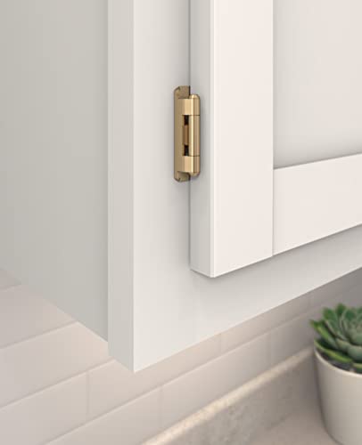 Amerock 1 Pair 3/8" Inset Champagne Bronze Self-Closing Wrap Hinge - color: Champagne Bronze, size: 3/8 Inch (10 mm) Inset
