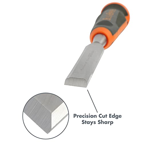 Buck Brothers 74715 3/4-Inch Comfort Grip Wood Chisel, Beveled Edge Wood Chisel for Carpentry and Woodworking - style: 3/4-Inch