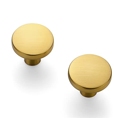 Ravinte Brushed Brass Drawer Pulls, 1-1/4 Inch Cabinet Knobs,25 Pack - color: Brushed Brass