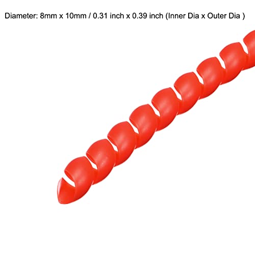 uxcell Flexible Spiral Tube Wrap Cable Management Sleeve 8mm X 10mm Computer Wire Manage Cord 2 Meters Length Red - color: Red