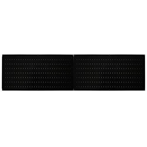 Wall Control Pegboard Rack Horizontal Metal Pegboard Garage Tool Storage Pack - Two 32-Inch Wide x 16-Inch Tall Easy To Install Peg Boards (Black) - color: Black