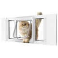 Aluminum Cat Door for Windows - Adjustable to Fit Window Width 24"-28" - size: Fit 24"-28" Window