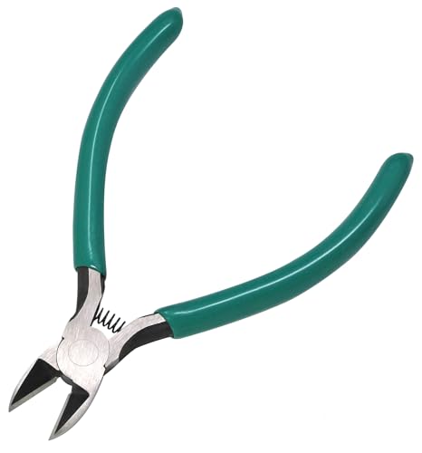 iexcell 4.5" Side Cutter Diagonal Wire Cutting Pliers Nippers Repair Tool, Green, Chrome-Vanadium Steel - size: 4.5 Inches