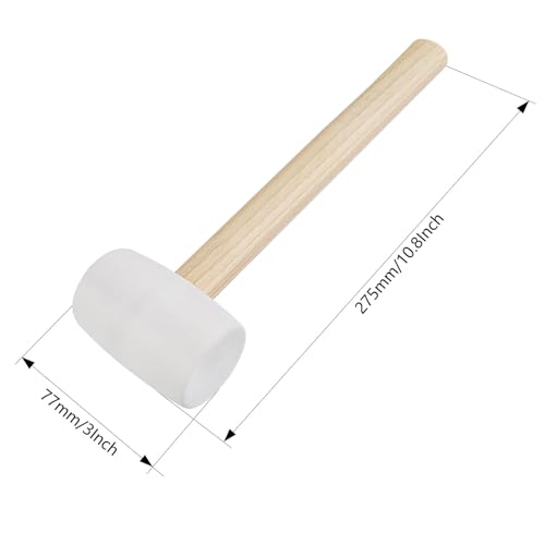 Gunpla Rubber Mallet - 8 oz Anti-Slip Wooden Handle Soft Double Face White Rubber Head Mallet for DIY, Tile Setting, Laminate Flooring Installs & More - size: 8oz