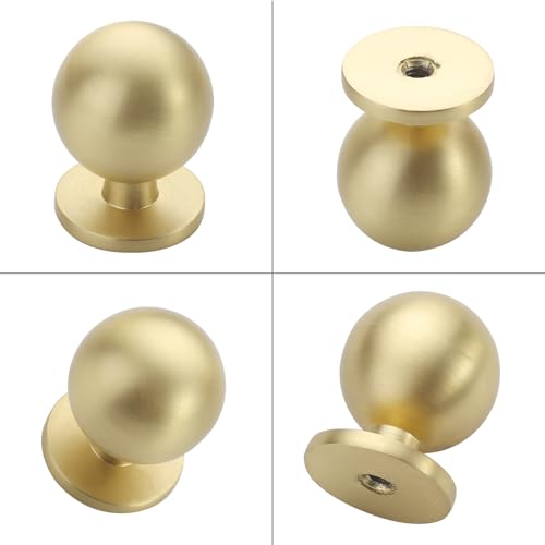 Asidrama 20 Pack Brushed Brass Kitchen Cabinet Knobs, Cabinet Knobs Kitchen Cabinet Hardware for Cupboard Drawer Knobs Dresser Knobs - color: Brushed Brass, style: 20 Pack