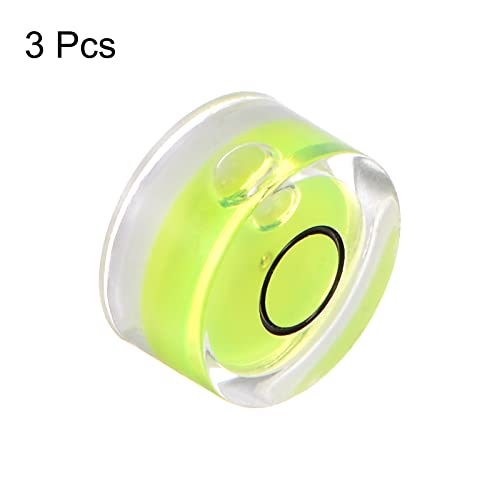 HARFINGTON 3pcs Round Bubble Level 12x6mm Mini Circular Bullseye Spirit Levels for Leveling Camera Tripod Telescope Workshop Turntable Pictures Frame, Lime - color: Lime (Black Circle), size: 12x6mm