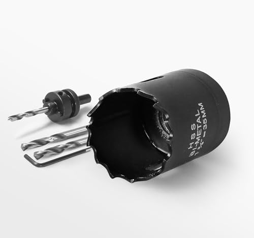 1-3/8 Inch Hole Saw with 1/2" Triangle Shank Quick Change Arbor, JTemgle Bi-Metal Hole Saw Heavy Duty Hole Cutting Tool for Cornhole Boards, Recessed Lights, Wood, Plastic, Drywall & Soft Metal - size: 1-3/8", 38mm Cutting Depth