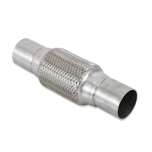 2''X6''universal stainless steel Exhaust Flex Pipe with Ends 10" Inch Long Heavy Dutydouble braided bendable exhaust Flex Pipe - size: 2''X6''X10''