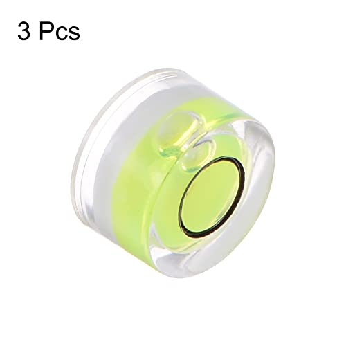 HARFINGTON 3pcs Round Bubble Level 10x6mm Mini Circular Bullseye Spirit Levels for Leveling Camera Tripod Telescope Workshop Turntable Pictures Frame, Lime - color: Lime (Black Circle), size: 10x6mm