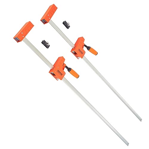 VEVOR Bar Clamps for Woodworking, 2-Pack 50" Parallel Clamp Set, F Clamp with 1100 lbs Load Limit, Even Pressure, High-strength Plastic and Carbon Steel, Wood clamps for Woodworking Metal Working - size: 50"(2 Pack), style: Heavy-Duty