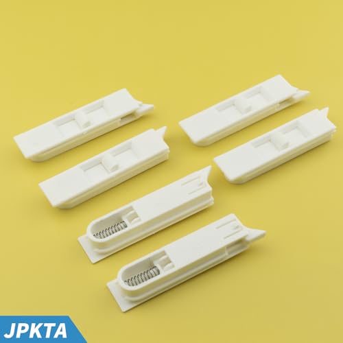 6 Pcs Window Tilt Latch Pairs Spring Loaded Sliding Window Latch Lock Snap-in White Vinyl Plastic Construction for Home Window Accessories Parts - size: 6 Pieces