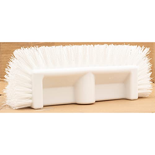 SPARTA Multi-Level Tile Scrub Brush 12" Wide Brush Head, Heavy-Duty Tile Cleaning Brush with End Bristles for Commercial Tiles, Tubs and Floor, Plastic, 12 Inches, White - color: White