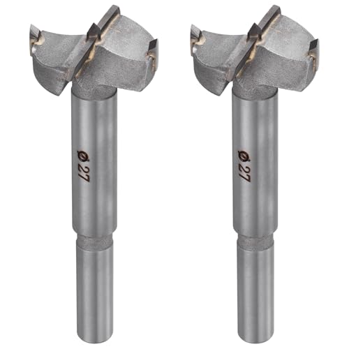 2pcs 27mm(1-1/16") Forstner Drill Bit Carbide Tipped 2 Flute - size: 27mm(1-1/16")