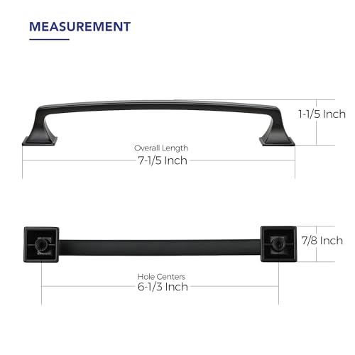 30 Pack Kitchen Cabinet Handles 6-1/4 Inch Hole Center Black Cabinet Pulls - color: Matte Black, size: 6-1/4 Inch Hole Centers