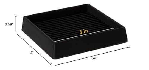 3X3 Square Rubber Caster Cups, Non Slip Furniture Pads - 4 Pack - size: 3" x 3"-Black