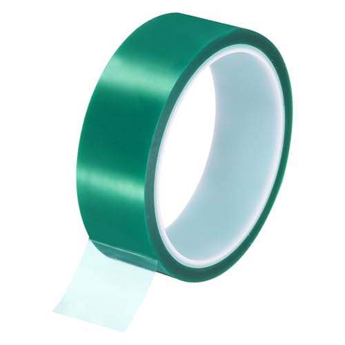 uxcell Green Heat Tape, 1 Roll 30mmx33m 108ft High Temperature Heat Resistant Tape for Sublimation,Heat Vinyl Press,Heat Transfer, Circuit Board, No Residue - color: Green, size: 30mmx33m