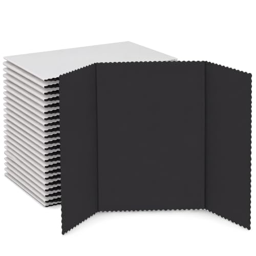 Ctosree 18 Pcs 14 x 22 Inch Tri Fold Poster Board Bulk for Display, Black - color: Black, size: 14 x 22 inch