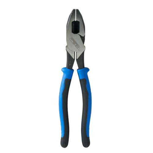 Klein Tools J2000-9NE Side Cutter Linemans Pliers, Made in USA, High Leverage 9-Inch Pliers Cut ACSR, Screws, Nails, Wire - style: Cuts