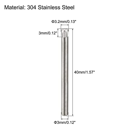 uxcell 3x40mm 304 Stainless Steel Dowel Pins, 50Pcs Knurled Head Flat Chamfered End Dowel Pin, Wood Bunk Bed Shelf Pegs Support Shelves Fasten Elements - size: 3x40mm