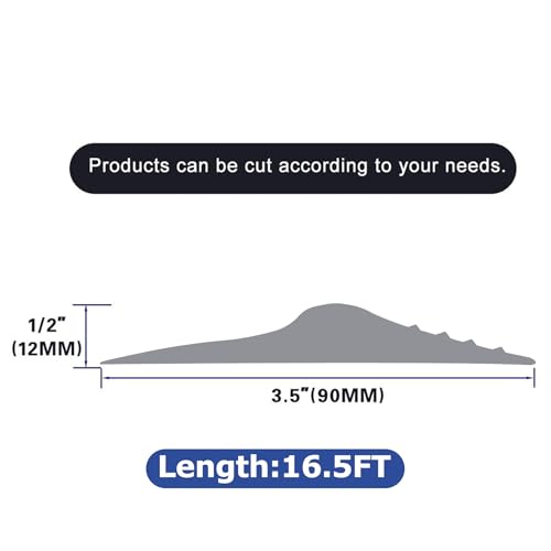 ToLanbbt 16.5Ft/5M Universal Garage Threshold Seal Strip with 300ml Black Adhesives, Garage Door Bottom Weatherproof Strip Rubber DIY Weather Stripping Replacement (Grey) - color: Gray, size: 16.5 Ft (incl. 2 adhesives)