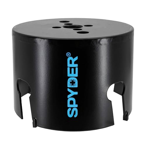 Spyder 3-3/4-Inch Diameter Carbide Tipped Hole Saw, for Fiber Cement Board, Wood, PVC, Plastic, Concrete Block, Ceramic Tile, and More (600041CF) - size: 3-3/4 inch