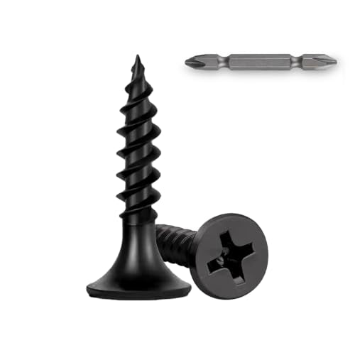 120Pcs Self-Tapping Black Wood Screws with Driver Bit, #6 x 3/4" - size: #6x3/4"
