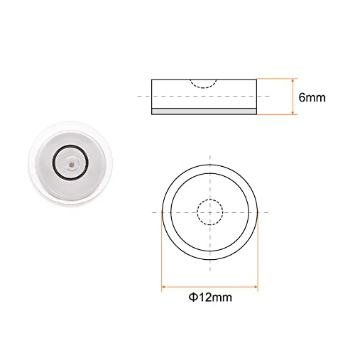 HARFINGTON 3pcs Round Bubble Level 12x6mm Mini Circular Bullseye Spirit Levels for Leveling Camera Tripod Telescope Workshop Turntable Pictures Frame, White - color: White (Black Circle), size: 12x6mm