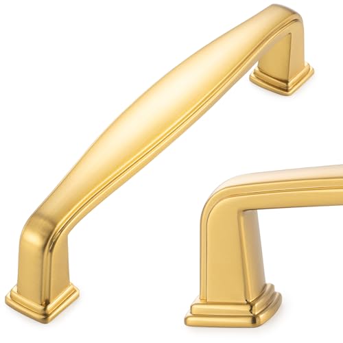 KOOFIZO 10 Pack 3-3/4 in Brushed Gold Cabinet Pull, Gold Drawer Handle 1817 - color: Brushed Gold, size: 3-3/4" CC - 10Pcs