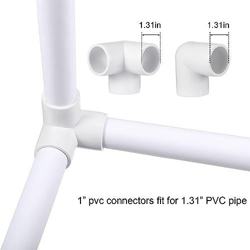 Xuniea 42 Pieces 1 Inch PVC Pipe Fittings Elbow Set Tent Connection Tee Heavy Duty PVC Elbow Fittings for Greenhouse Shed Pipe, Furniture Build and More - size: 1 Inch