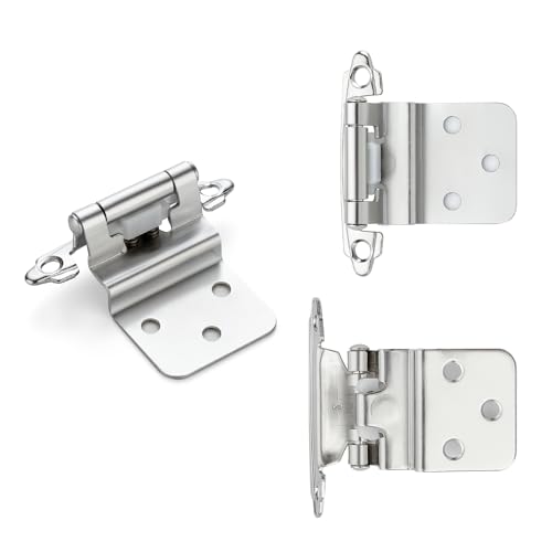 Polished Chrome Cabinet Hinges, 3/8 Inch Inset, 4 Pack(2Pairs) - color: Polished Chrome