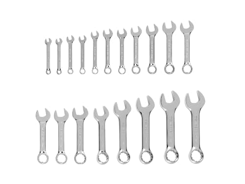 TEKTON Stubby Combination Wrench Set, 19-Piece | WCB90405 - color: Stubby, Tool Only, size: 19-Piece (6 - 24 mm)