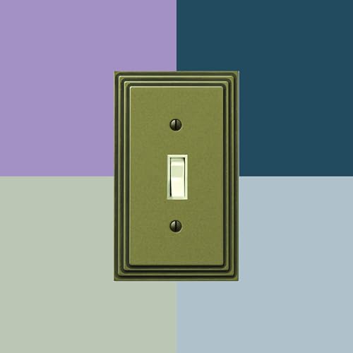 Amerelle Steps Double Toggle/Single Duplex Cast Metal Wallplate in Rustic Brass - color: Rustic Brass, size: 2 Toggle / 1 Duplex