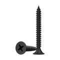#6 x 2 Black Wood Screws 100pcs Flat Head Phillips Self Tapping Screws - color: Black, size: #6-2" - 100PCS