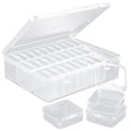 1 Large Box & 30-Grid Transparent Plastic Bead Organizer (Hinged Lid) — A Portable Craft Storage Solution for Jewelry Making, DIY Projects, Nail Art, and Storage of Screws & Small Parts