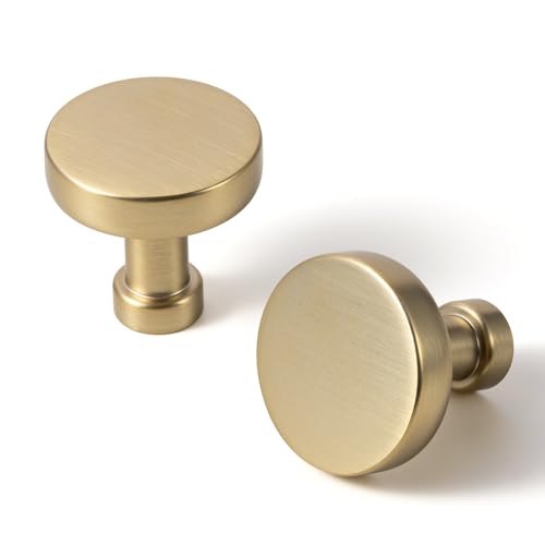 Goo-Ki 6 Pack Large Cabinet Knobs Champagne Bronze Drawer Knobs Zinc Alloy Kitchen Hardware - 1.5 x 1.5 Inches Single Hole/Screw Bar Cabinet Pulls Dresser Handles - color: Champagne Bronze, size: 1.5 Inches